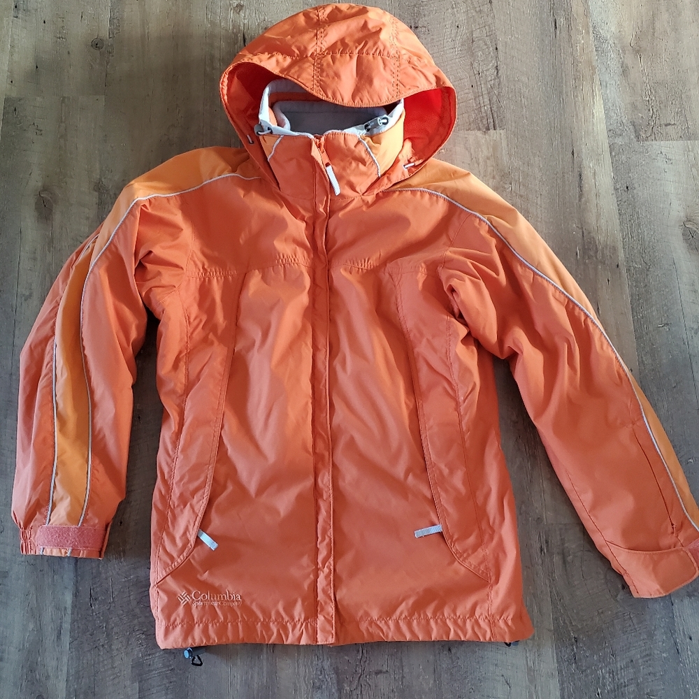 Columbia Women's Sz Small Core Interchange 3 in 1 Waterproof Jacket Coat Orange